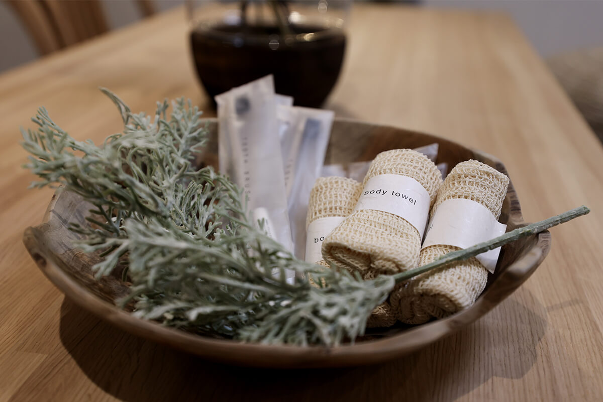 バイオマス製品シントワールド「エコアメニティシリーズ」を使用 長野 軽井沢 コテージ